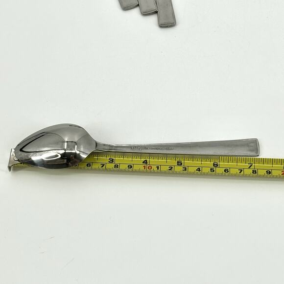 Lifetime Stainless Flatware SILVER LEAVES Japan/Korea NOS 5 Tablespoons MCM - Picture 5 of 6